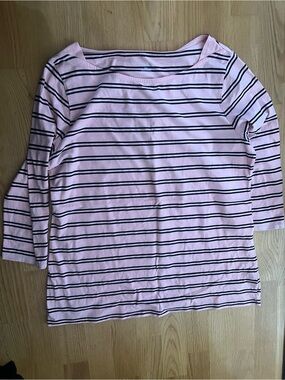 Pink and Black Striped Long Sleeve Tee